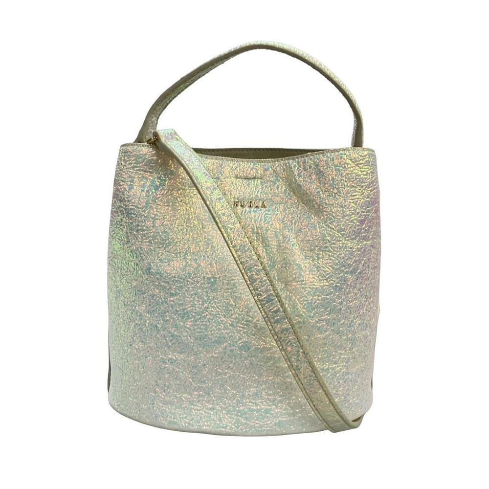 Furla bucket handbag iridescent Pink